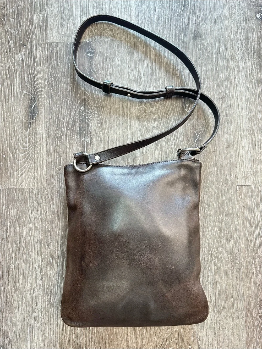 Vintage Coach 9457 Brown Full Grain Leather Slim Crossbody Bag USA Made